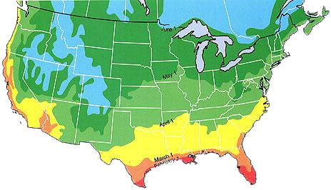 First Frost Date Map Frost Date Maps - Gardening By The Moon